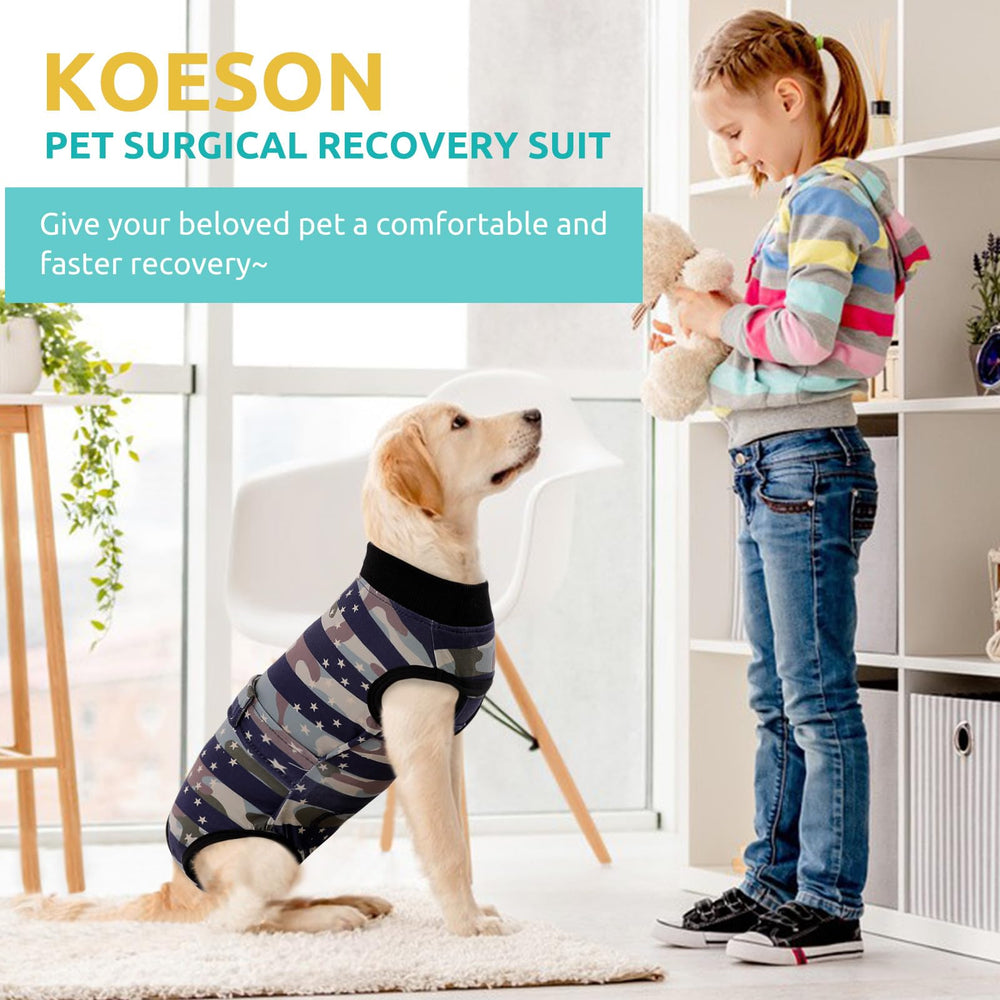 KOESON tejido suave y transpirable en perro durante recuperación