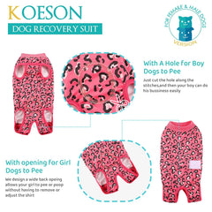KOESON Diseño de cuerpo completo para perros, evita lamer sin restringir movimientos.