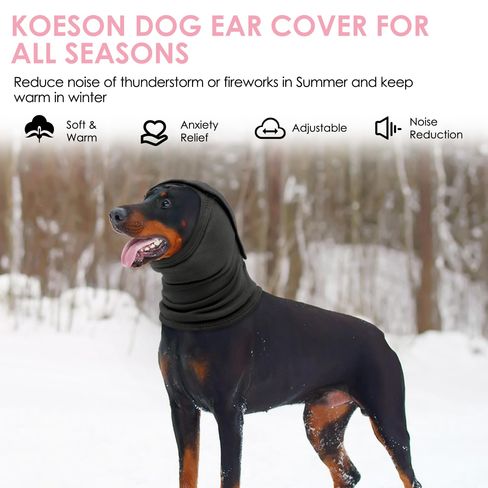 KOESON uso todo el año para perros, capucha suave y cómoda en clima frío.