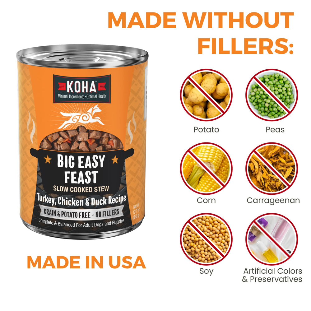 KOHA Big Easy Feast Stew: textura húmeda para una digestión cómoda
