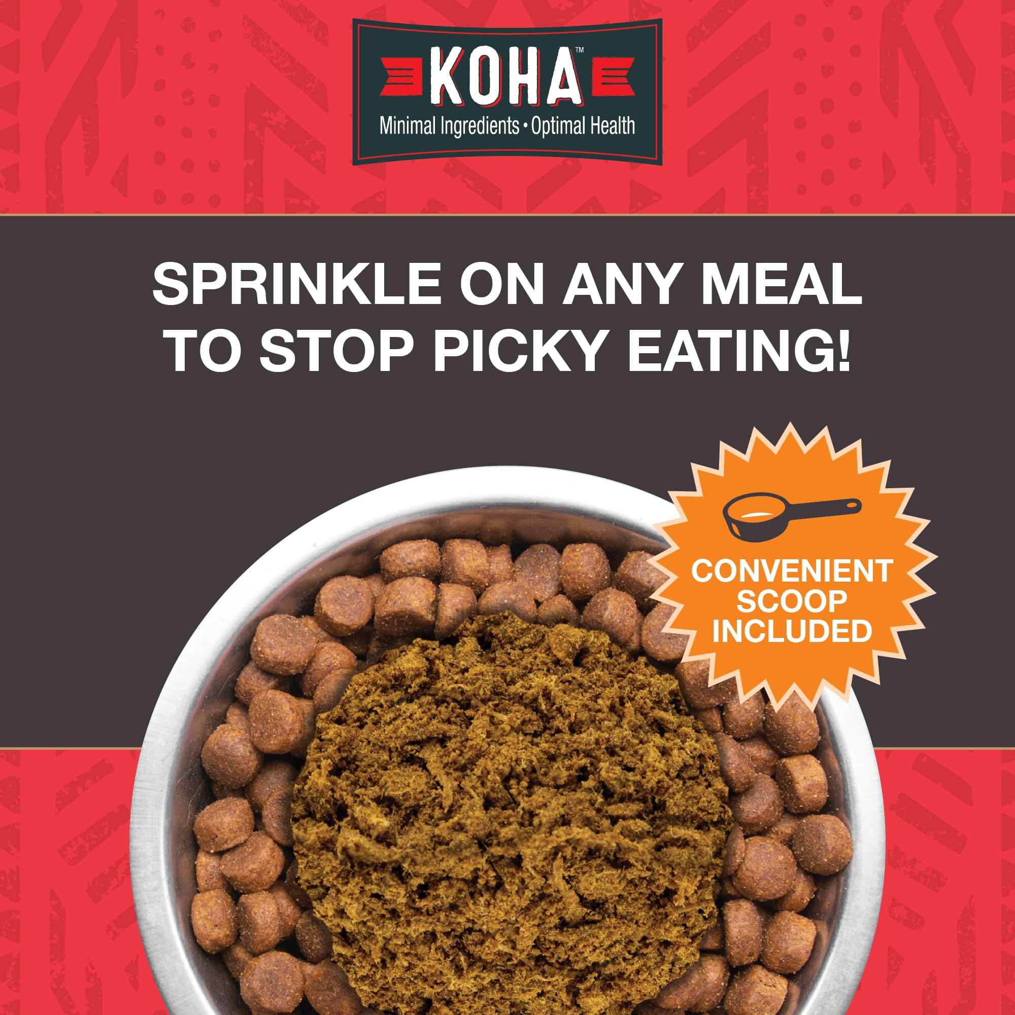 KOHA Raw Life Aderezo Crudo, textura liofilizada que realza el sabor de la comida.