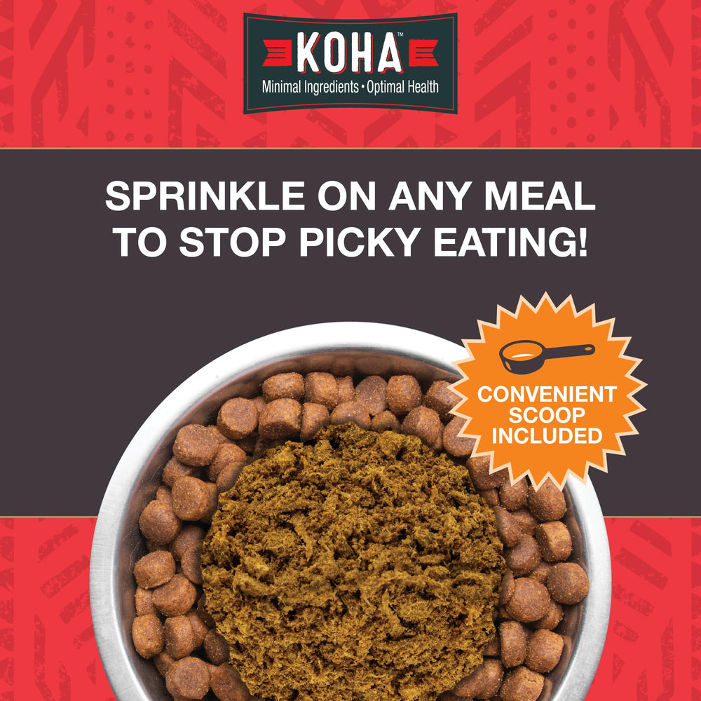 KOHA Raw Life Aderezo Crudo, textura liofilizada que realza el sabor de la comida.