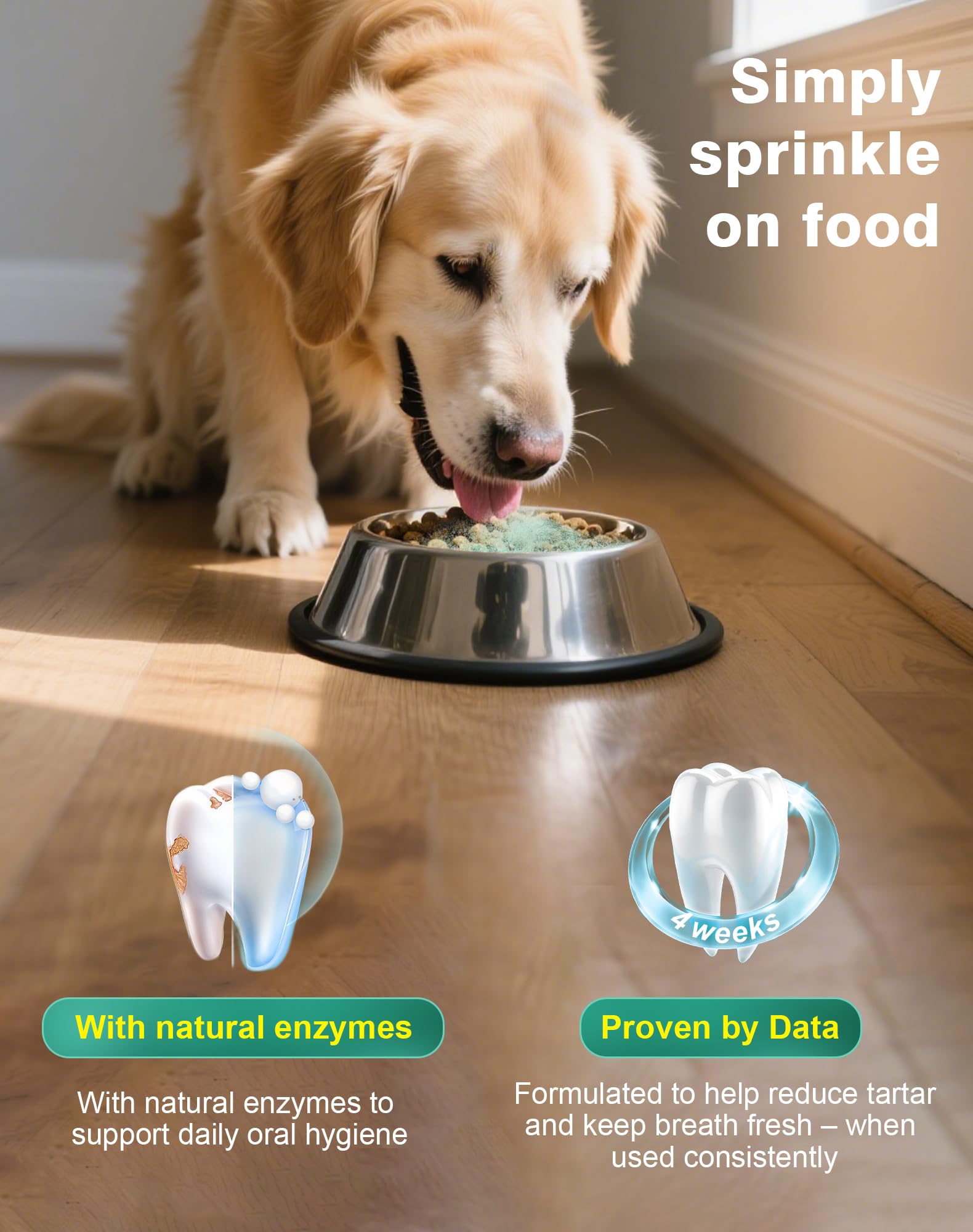 Koite polvo dental apto para todas las razas y edades.