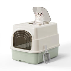 La caja-arena-gatos-tapa de KOLA PANDA ofrece privacidad y control de olores.