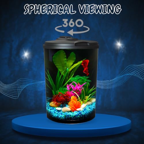 Koller Products acuario 360 con filtro interno potente para agua clara y segura