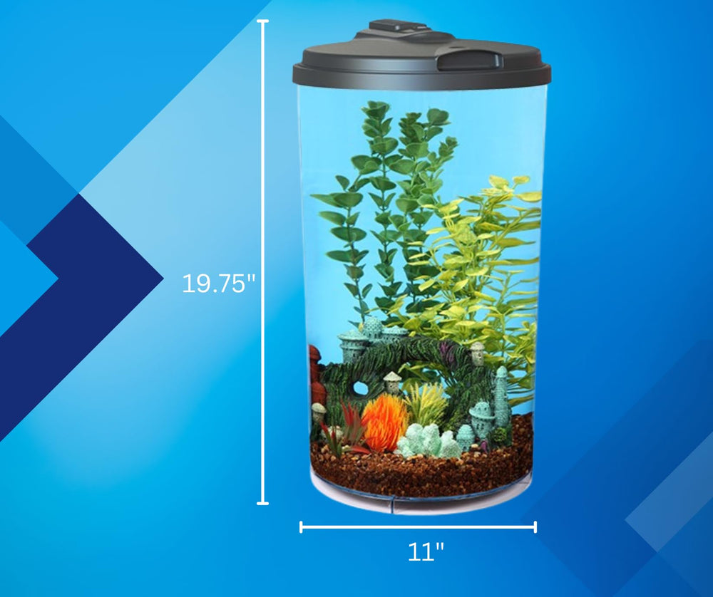 Dimensiones compactas para escritorio y estantería del AquaView 360.