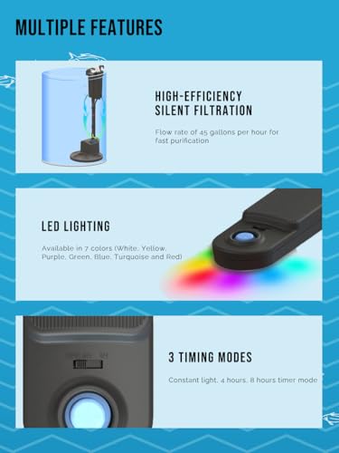 AquaView con filtro interno de 25 gph para circulación del agua