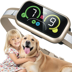 Kollgux collar anti-ladridos, vista frontal, control de ladridos para perros en paseos.