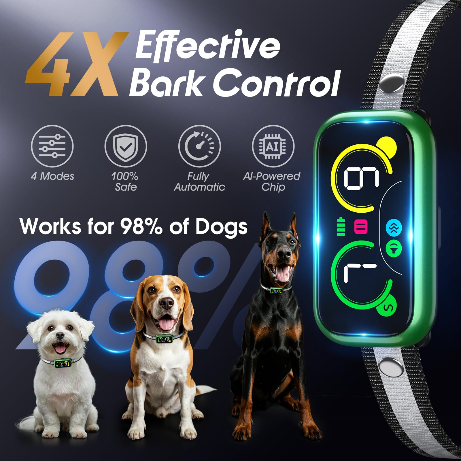 Kollgux Collar Perro Pro, correa ajustable, ajuste seguro durante caminatas.