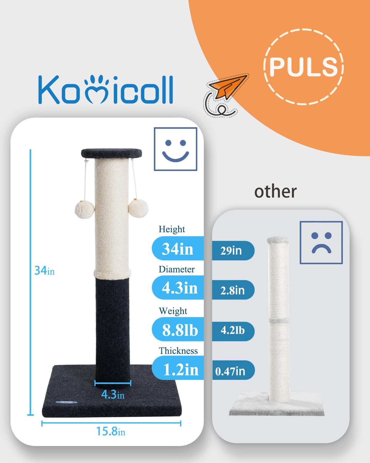 Komicoll base amplia y estable para mayor seguridad