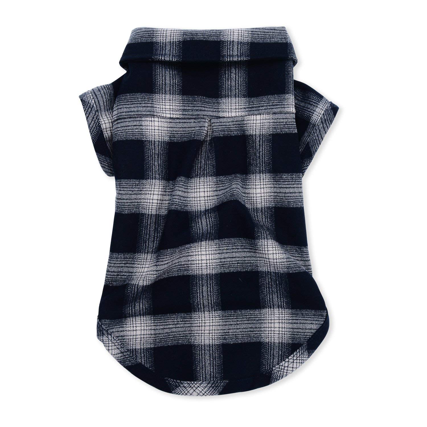 Koneseve camisa perro cuadros collar detalle, añade elegancia suave para eventos.