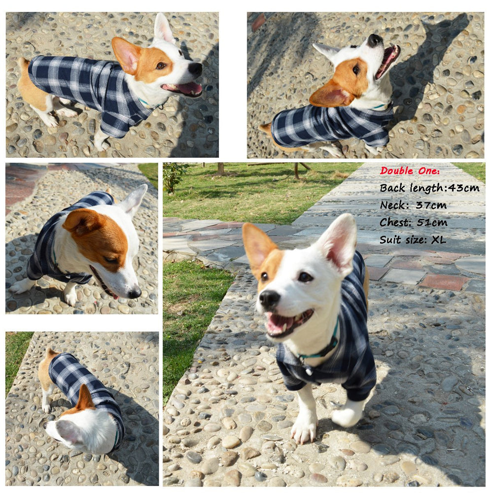 Koneseve camisa perro cuadros lavado fácil, perfecto para uso diario.