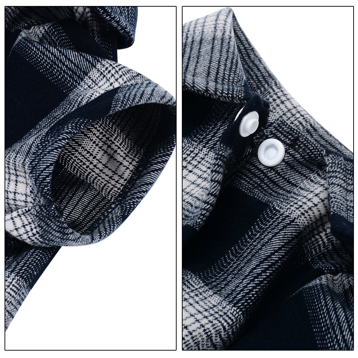 Koneseve camisa perro cuadros tela algodon natural, transpirable y suave.