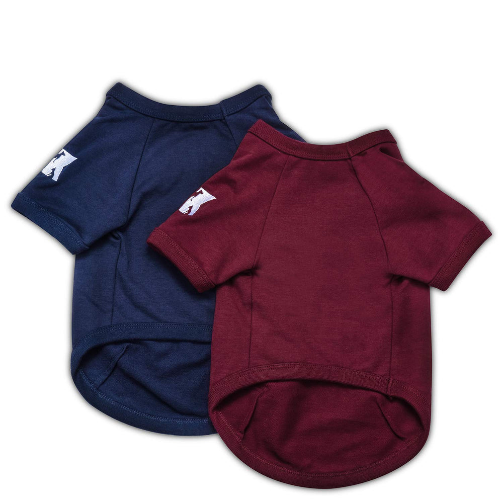 Camiseta Koneseve para perro en azul, algodón suave, ideal para paseos diarios.