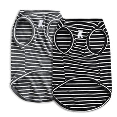 Koneseve camiseta perro sin mangas rayas negro, ligera y transpirable para paseo diario.
