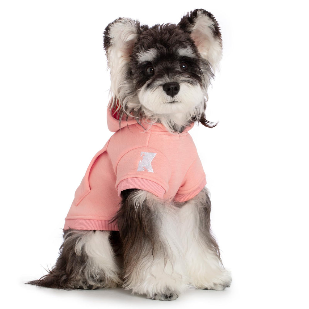 Koneseve sudadera-perro-capucha-rosa-tallas, amplia gama para diferentes tamaños.