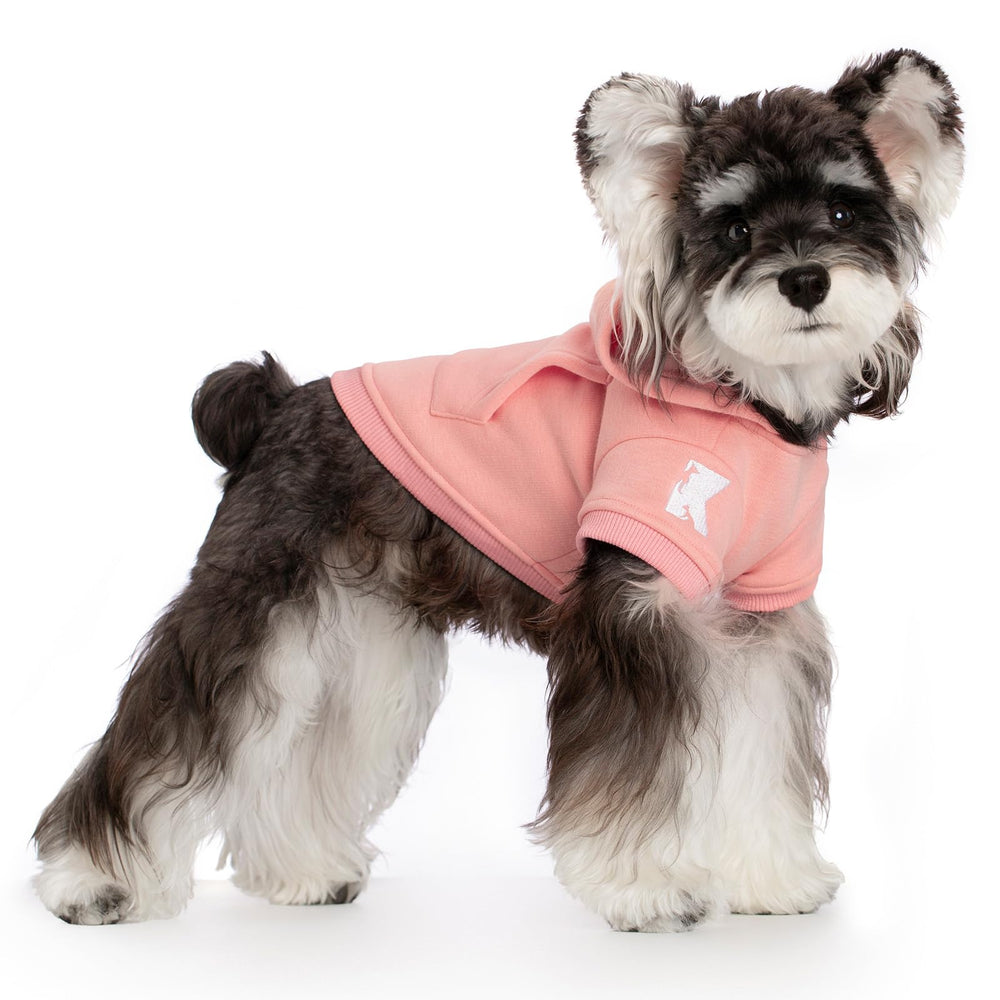Koneseve sudadera-perro-capucha-rosa-uso-diario, ideal para casa y paseo.