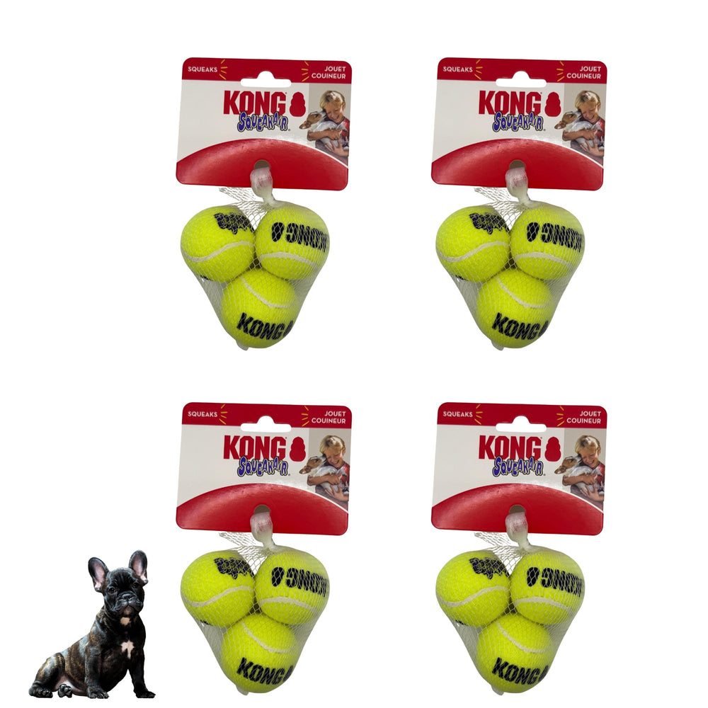 KONG Air Squeakers Pelotas de Tenis pequeñas para juego dinámico y estimulación.