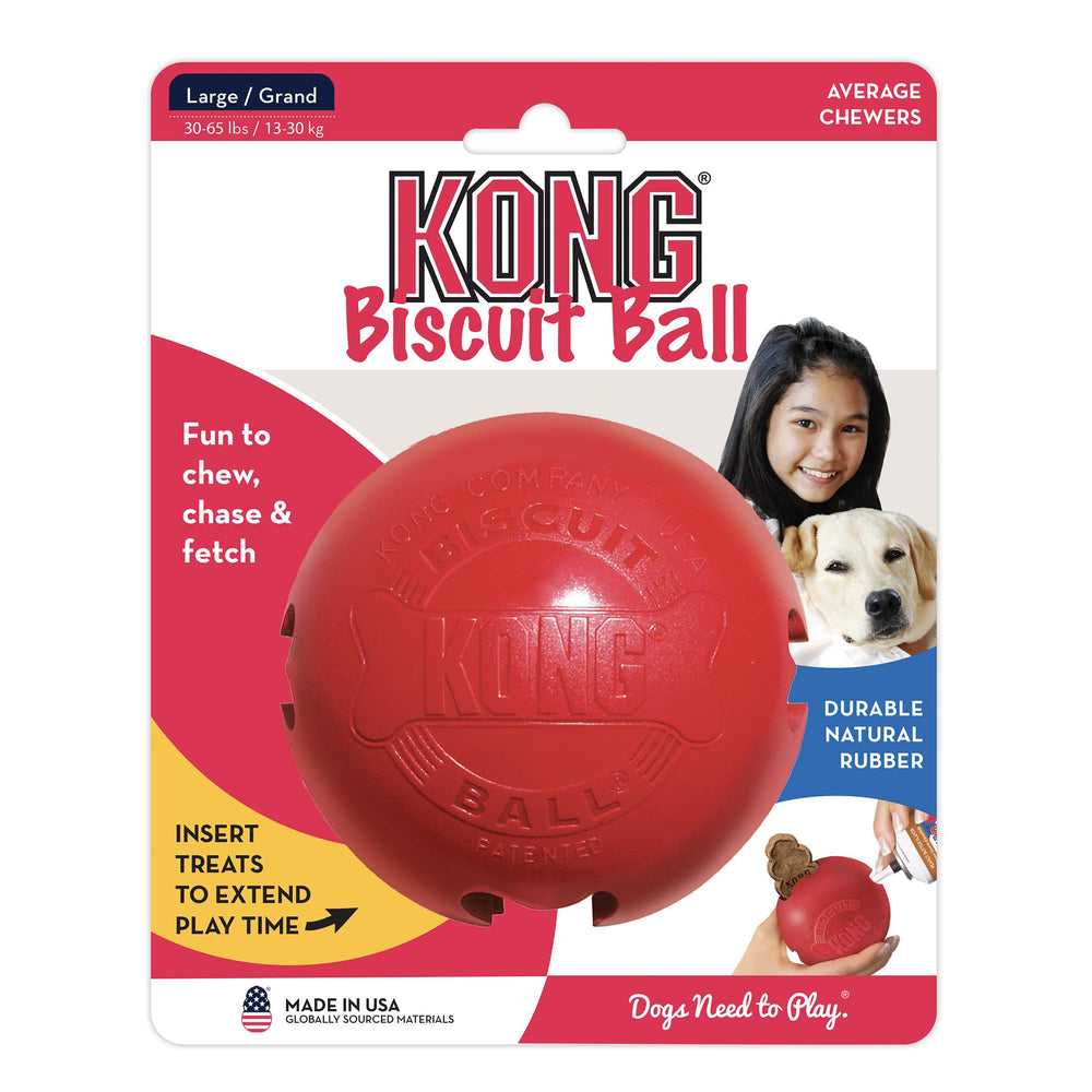 KONG Bola de galleta: ideal para buscar, perseguir y brindar entretenimiento.