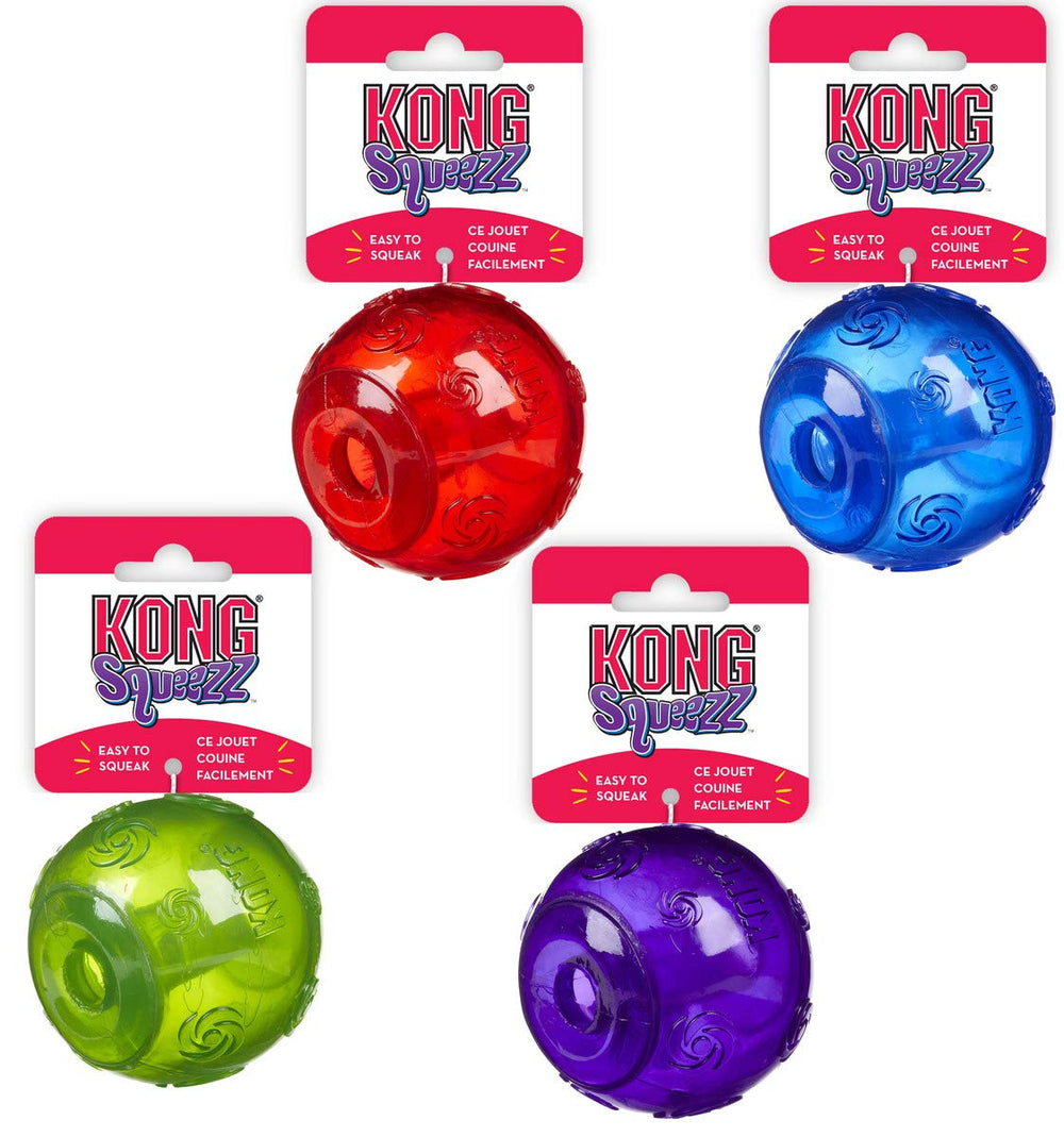 Bola KONG para perro de tamaño grande, colores variados, juego y estimulación.