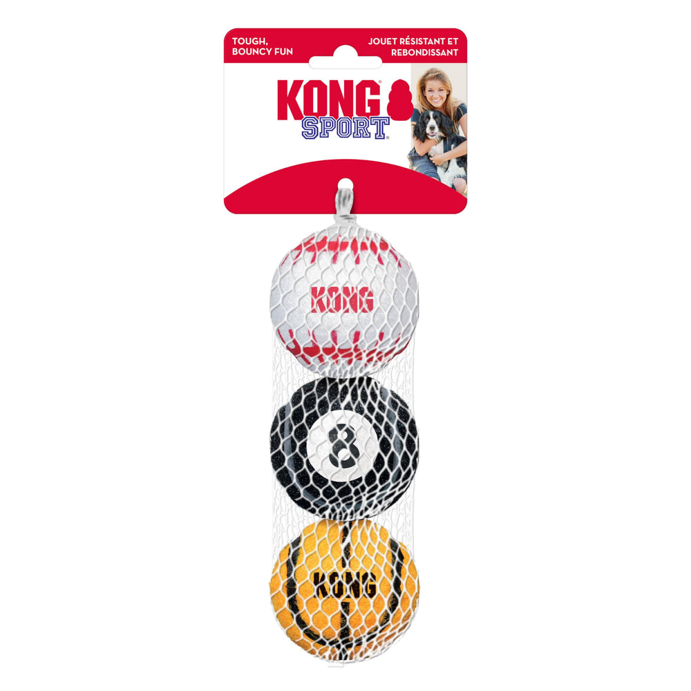 KONG bolas-deportivas con carcasa de goma gruesa para mayor durabilidad durante el juego.
