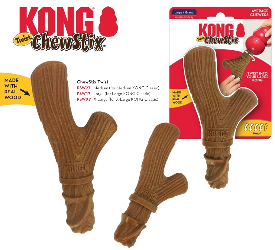 KONG ChewStix Twist, aroma a madera para aumentar la participación durante el juego