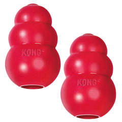 KONG Classic: juguete rojo exterior para perro, ideal para masticar y juego al aire libre.