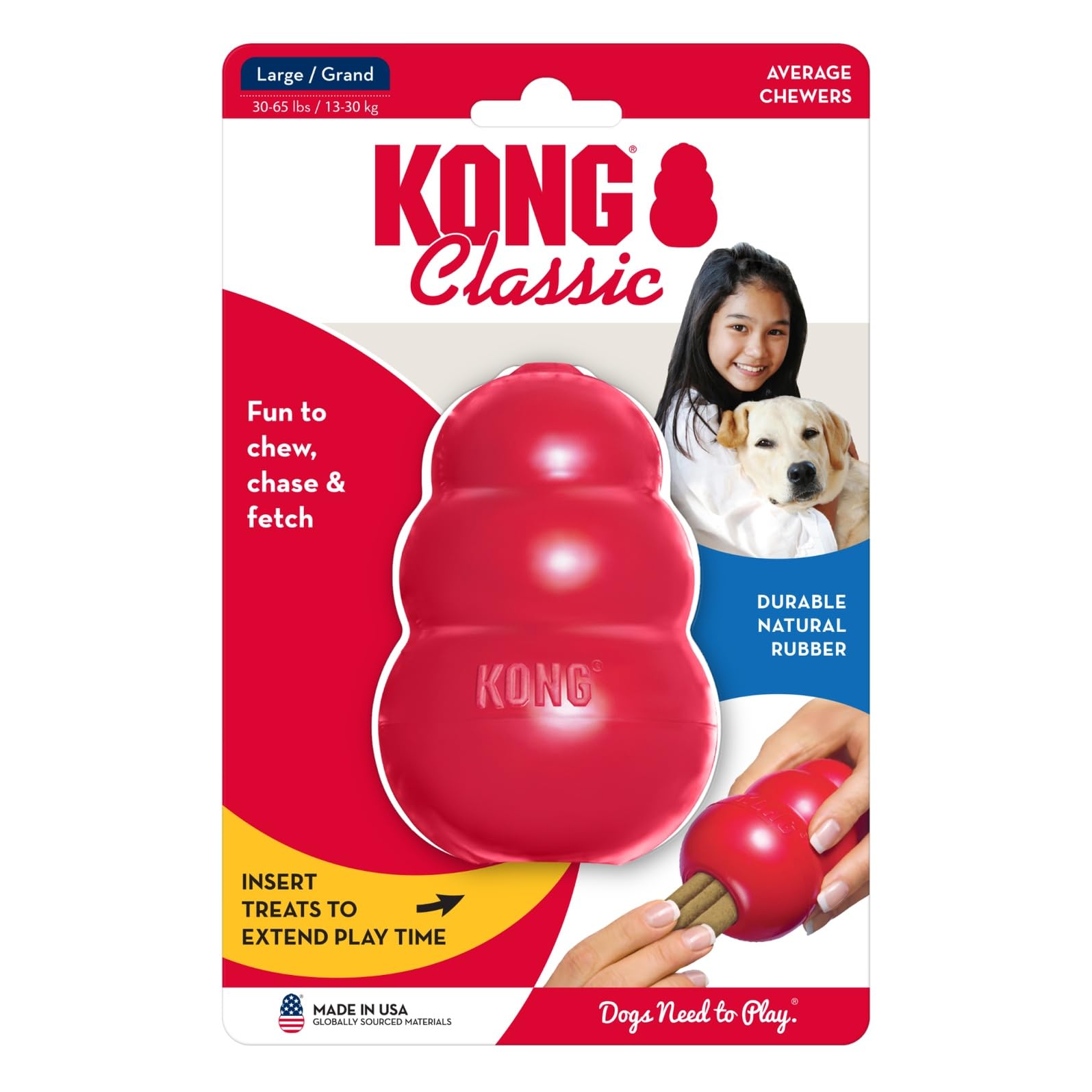 KONG Classic rellenable con snacks para desafío adicional