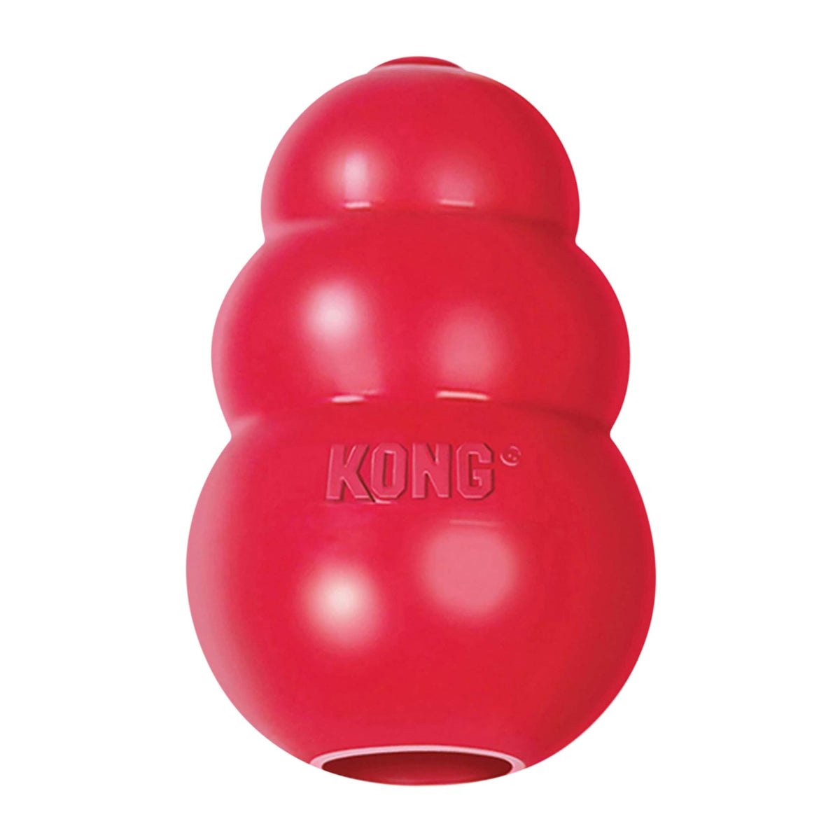 KONG Classic, juguete-perro, ofrece masticación prolongada para entretenimiento diario.