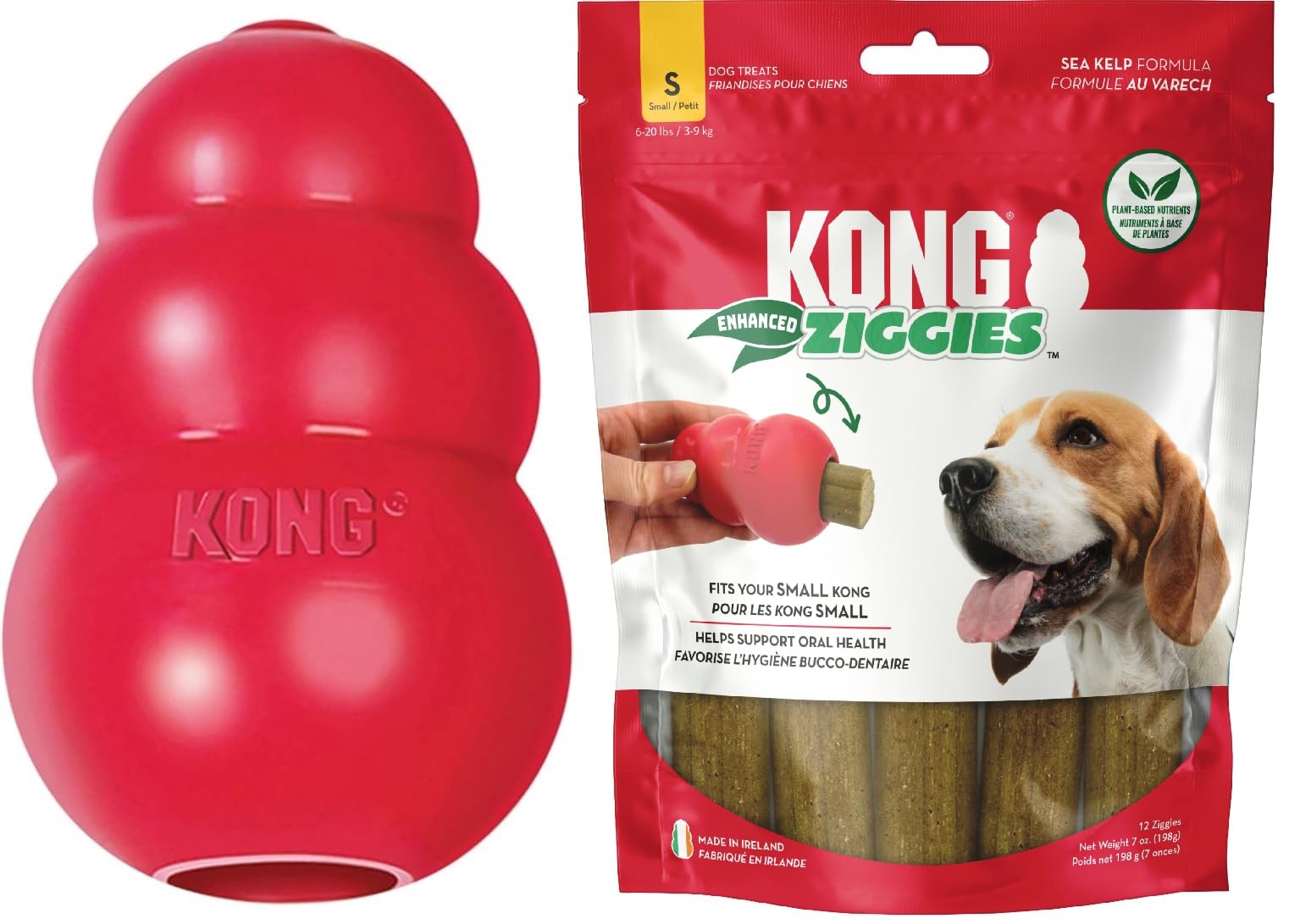 KONG Classic Juguete Rojo, duradero para masticar y jugar.