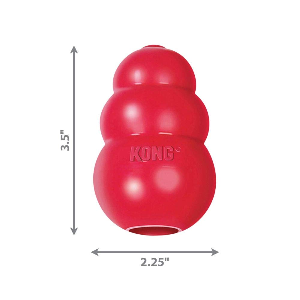 Juguete KONG Classic rojo, perfeccionado para rebote impredecible y masticación segura