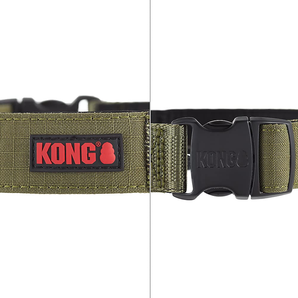 KONG collar con hebilla de metal y anilla en D para sujeción segura