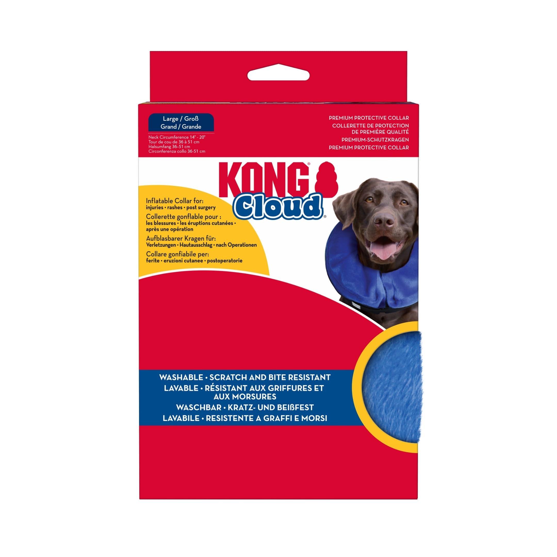 KONG Cloud Collar ideal tras lesiones para perros grandes, apoyo suave y práctico
