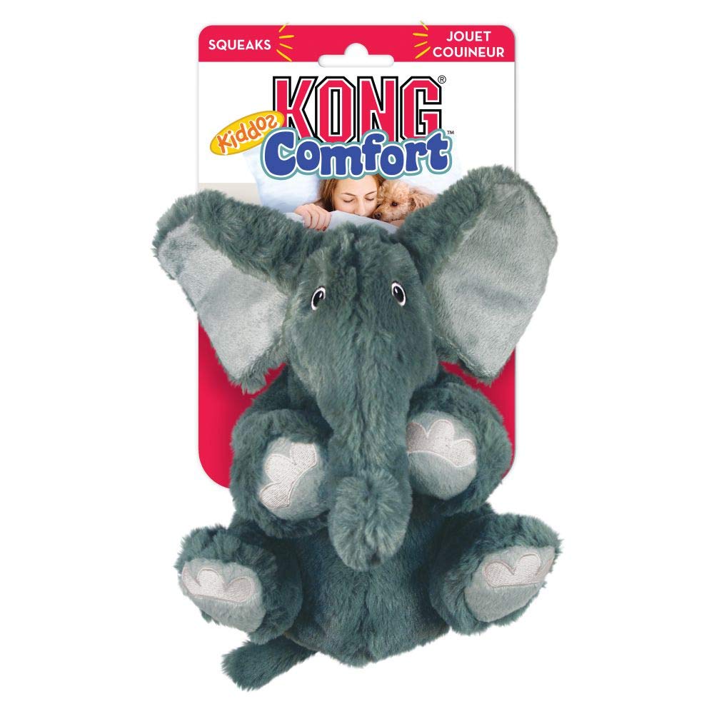 KONG Comfort Kiddos elefante peluche dulce para juego interactivo.
