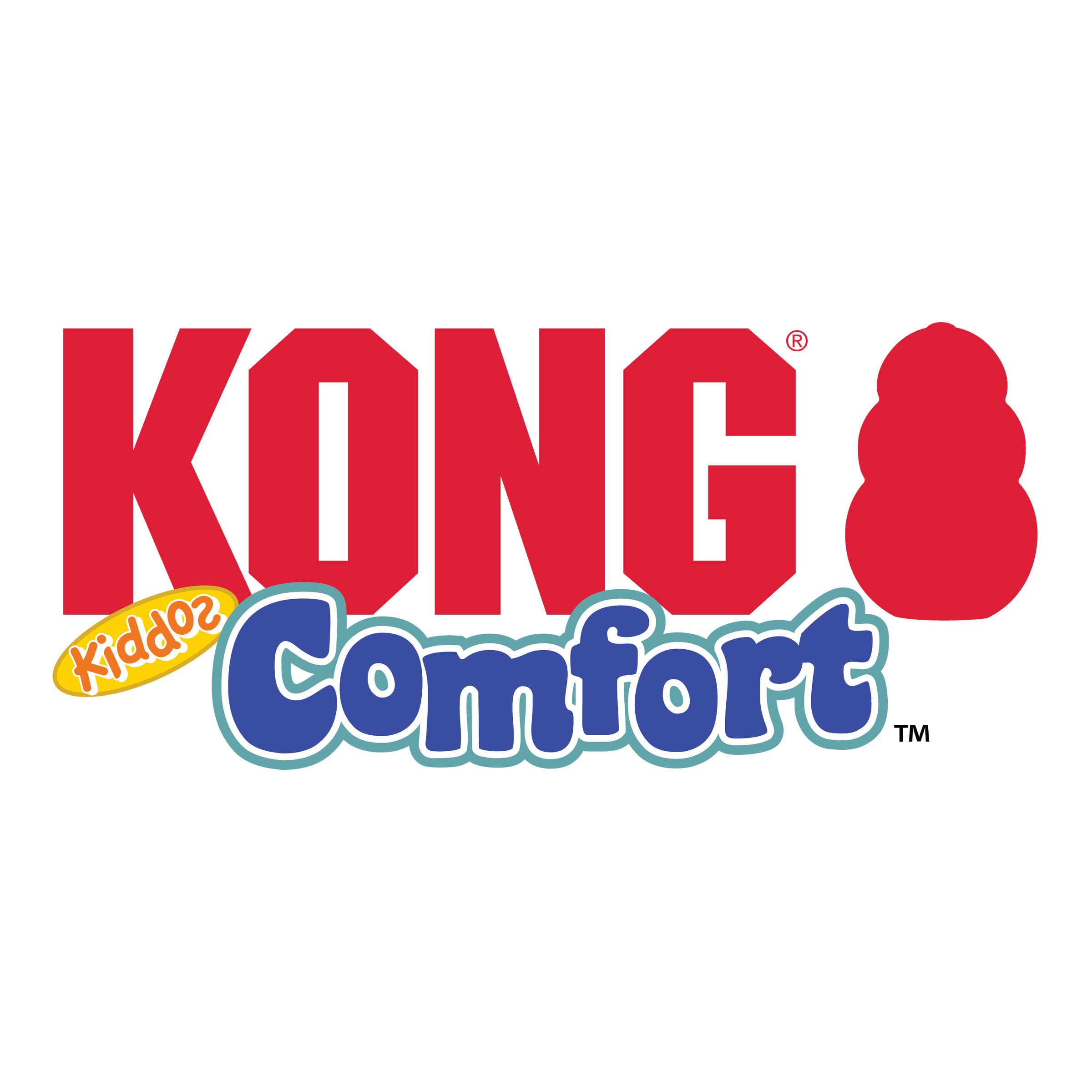 KONG Comfort Kiddos juguete para perros grandes en interiores para juego cómodo.