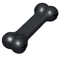 KONG Dog Goodie Bone Extreme, dos unidades negras, estimula la masticación para perros activos