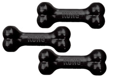 KONG Extreme Goodie Bone, hueso negro mediano, ideal para masticar y rellenar con premios.