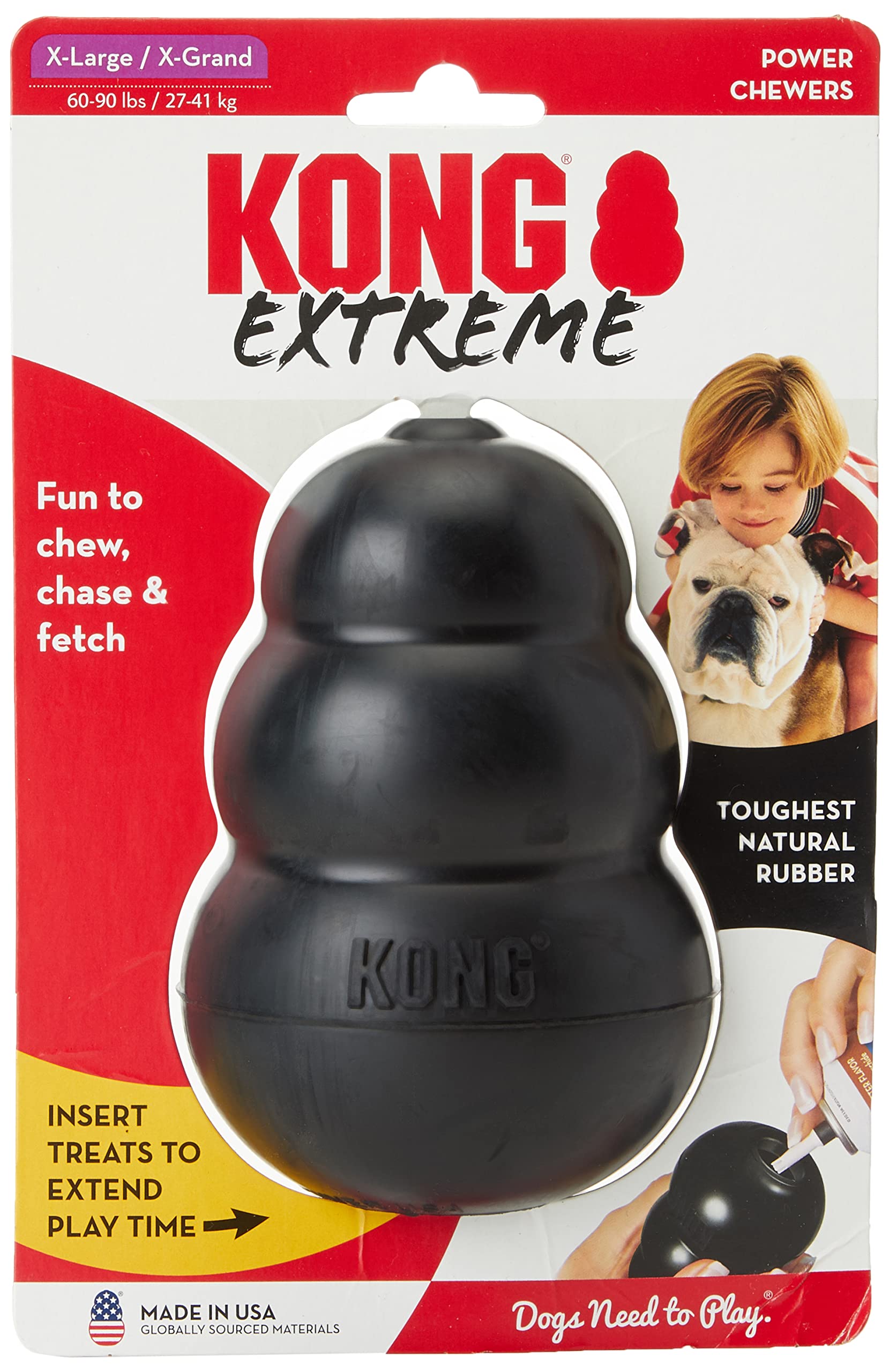 KONG Extremo talla extra grande 2-Pack visto de frente, ideal para mordidas intensas y juego.