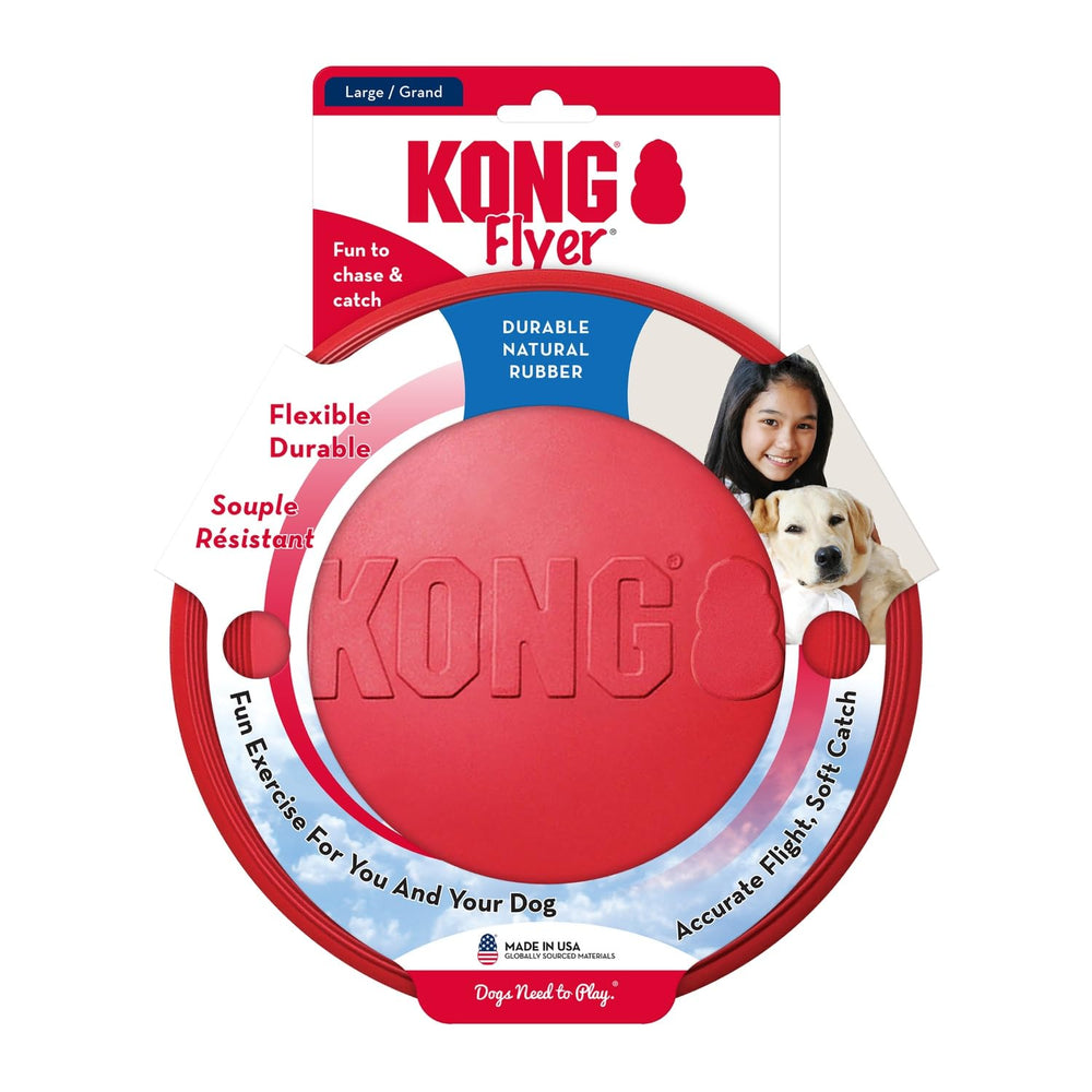 KONG Flyer: supervisión recomendada para maximizar seguridad y duración del juguete.