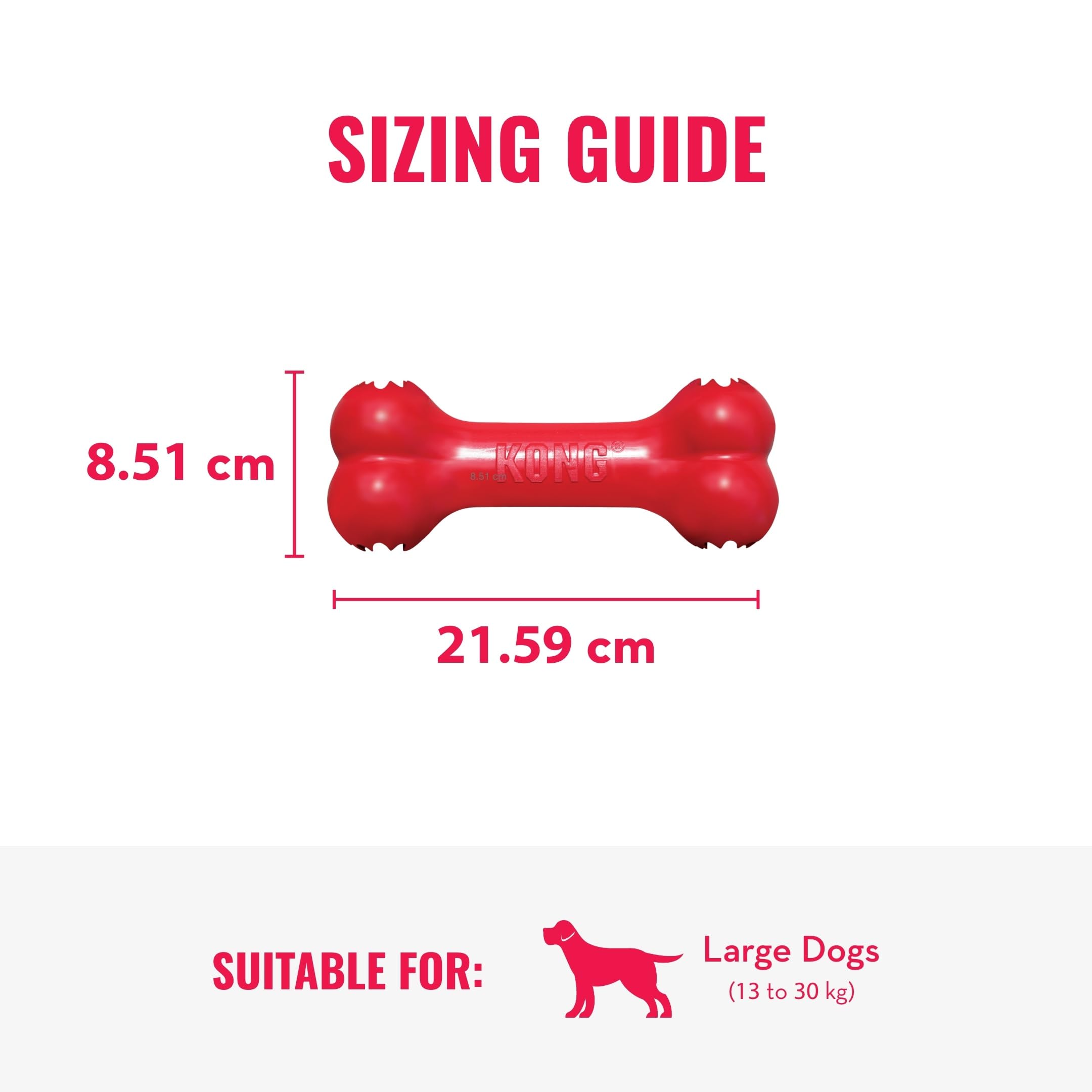 KONG Goodie Bone, caucho natural duradero para masticadores activos.