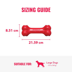 KONG Goodie Bone, caucho natural duradero para masticadores activos.