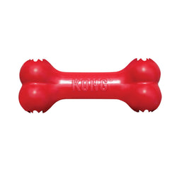 KONG Goodie Bone, juguete rojo para perros medianos, fomenta masticación segura.