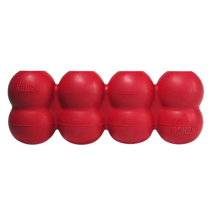 KONG Goodie Ribbon, juguete de goma en forma de hueso, ideal para entretener.