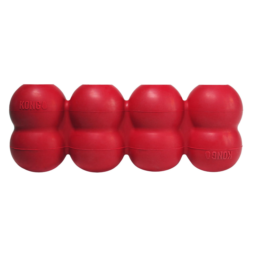 KONG Goodie Ribbon, juguete de goma en forma de hueso, ideal para entretener.