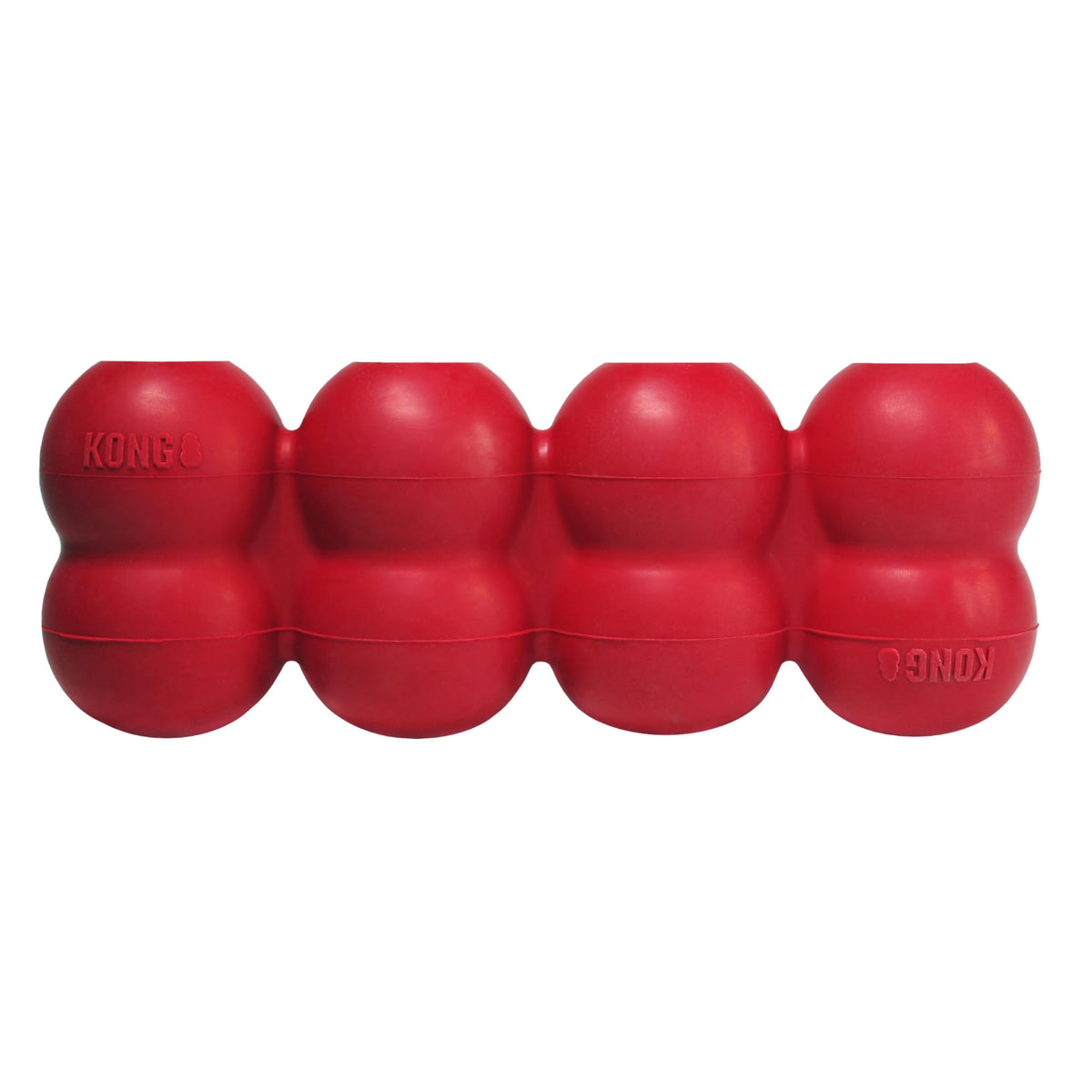 KONG Goodie Ribbon, juguete de goma en forma de hueso, ideal para entretener.