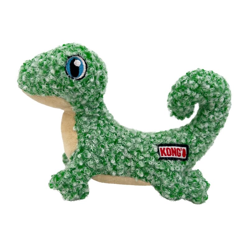 KONG Luvs Lagartija: interior con hierba gatera para juego enérgico.