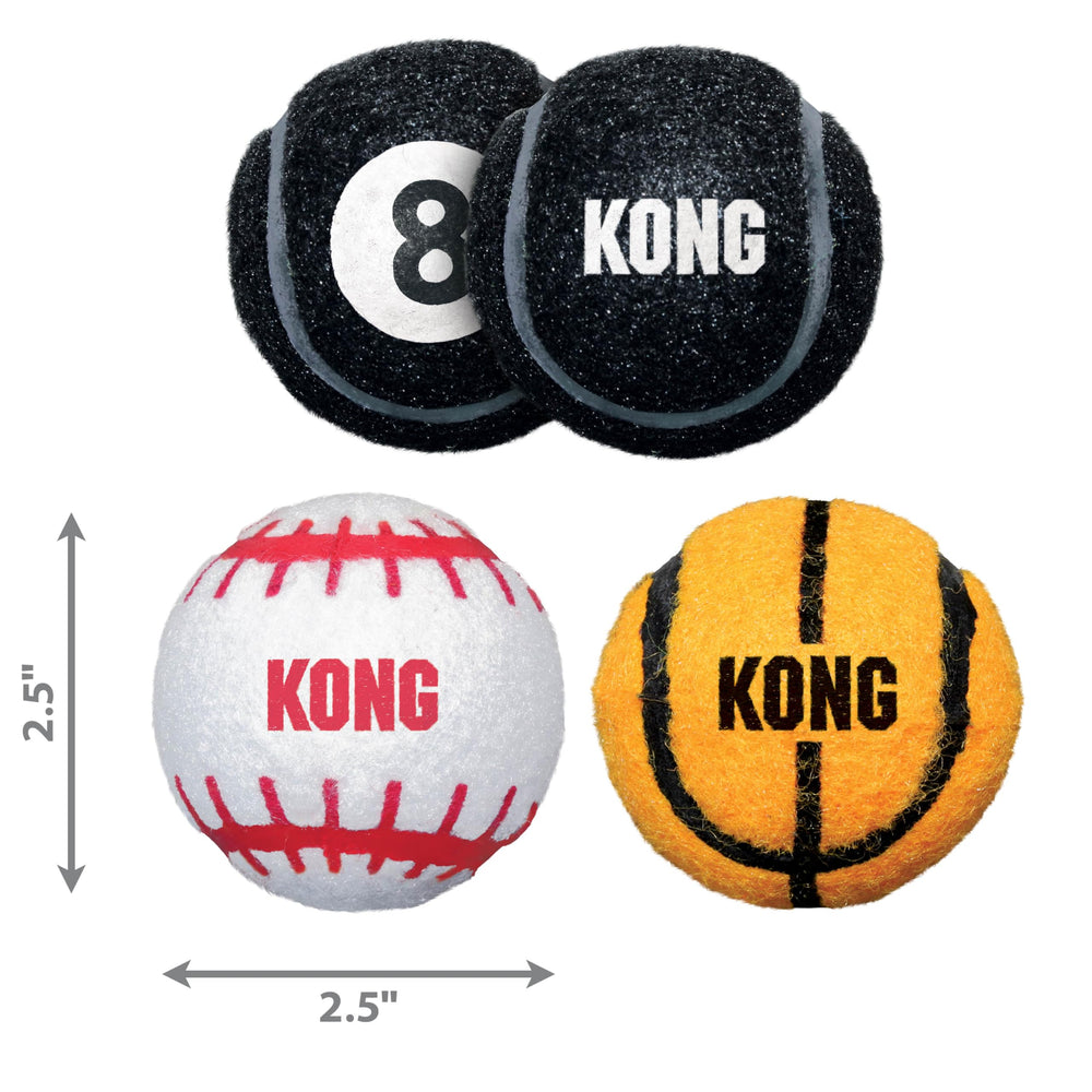KONG pack de tres bolas variadas para diversión continua.