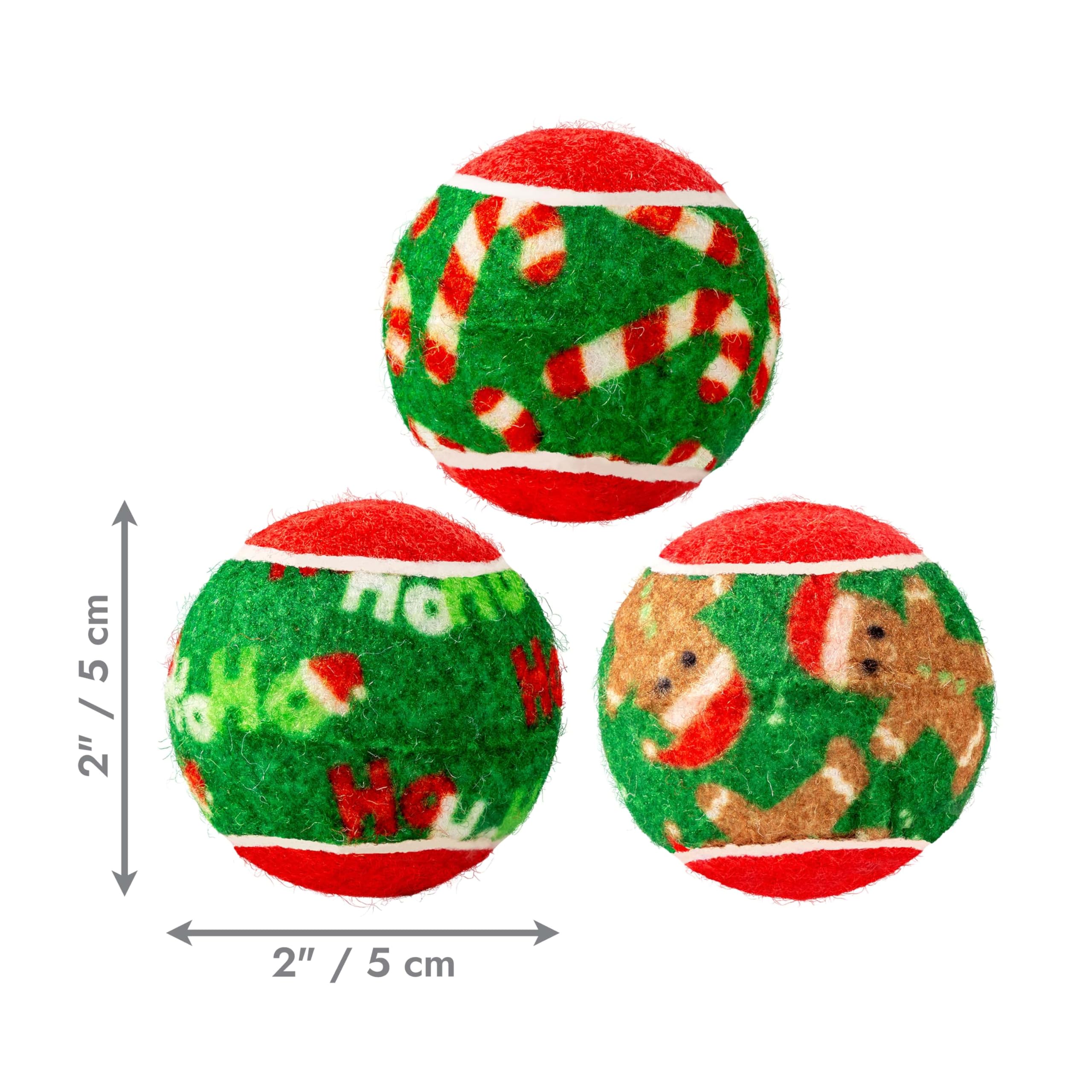 KONG pelotas de tenis navideñas para uso en interiores y exteriores, suaves para dientes.