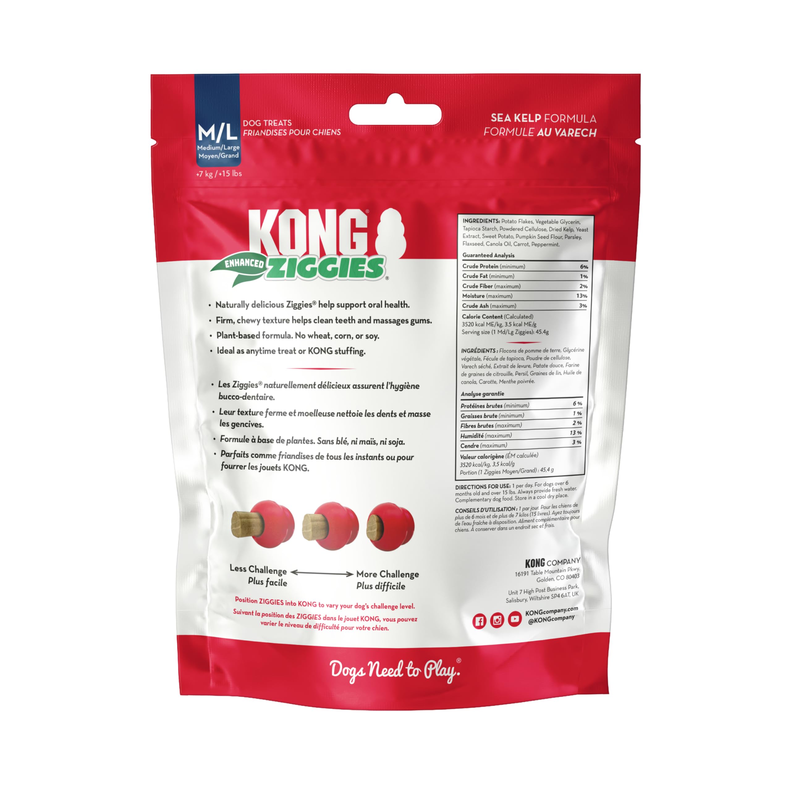 Apto para perros medianos que disfrutan masticar y jugar.