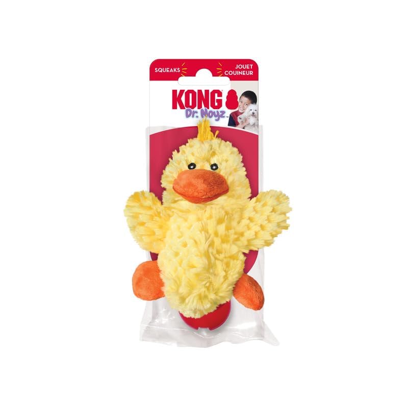 KONG Platy pato con chirriador reemplazable para entretenimiento seguro.